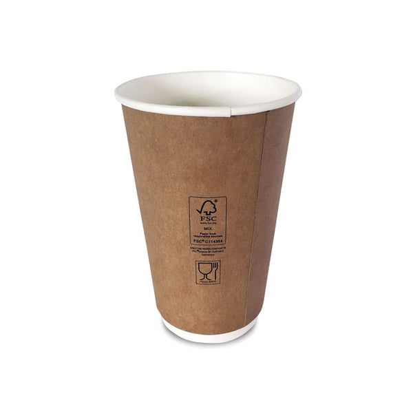 Duflex Double Wall Kraft 16oz Coffee Cup ⌀90mm - 500pcs / ctn