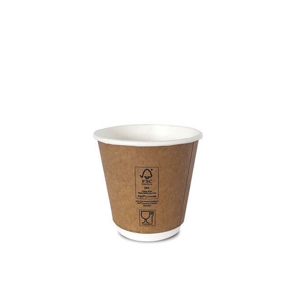 Duflex Double Wall Kraft 8oz Coffee Cup ⌀90mm - 500pcs / ctn