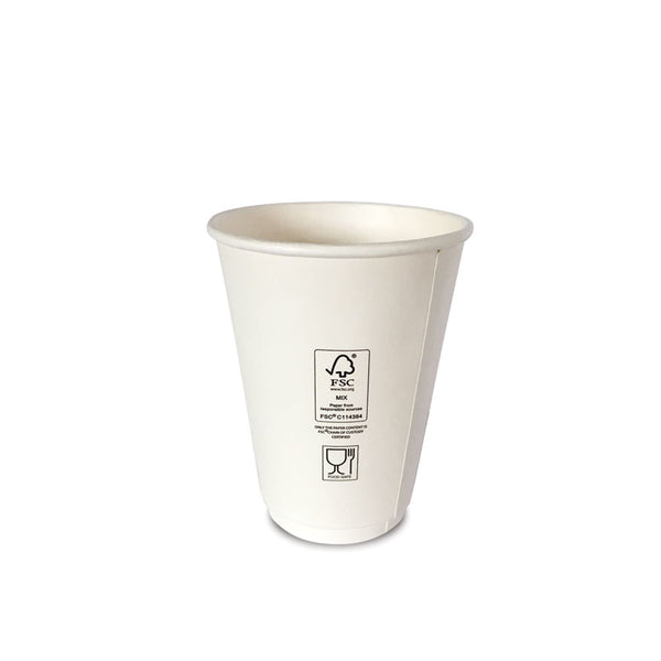 Duflex Double Wall White 12oz Coffee Cup ⌀90mm - 500pcs / ctn