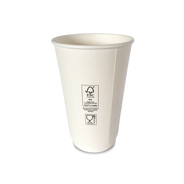Duflex Double Wall White 16oz Coffee Cup ⌀90mm - 500pcs / ctn