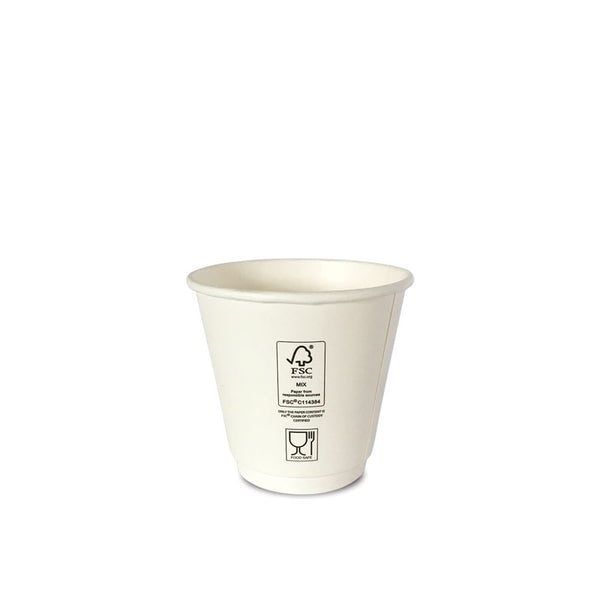 Duflex Double Wall White 8oz Coffee Cup ⌀90mm - 500pcs / ctn
