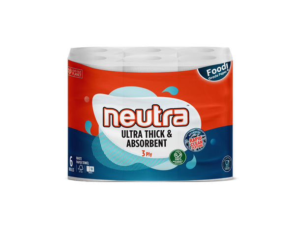 Neutra Ultra Thick & Absorbent Paper Towel 6 Roll Pack | 55 Sheets 3-Ply | 36 Rolls / Bale