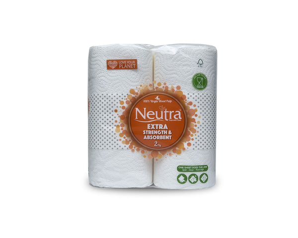 Neutra Extra Strength & Absorbent Paper Towel Twin Roll Pack | 60 Sheets 2-Ply | 24 Rolls / Bale