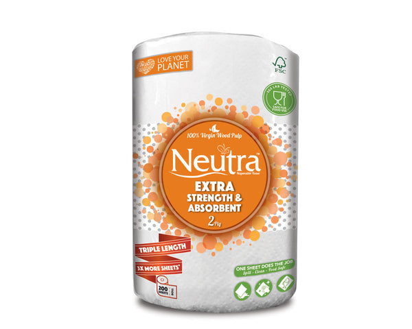 Neutra Extra Strength & Absorbent Jumbo Paper Towel | 200 Sheets 2-Ply | 12 Rolls / Ctn