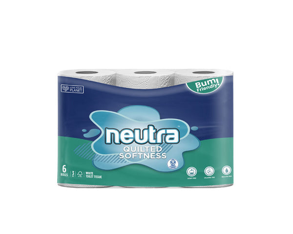 Neutra Quilted Softness Toilet Tissue 6 Roll Pack | 190 Sheets 3-Ply | 60 Rolls / Bale