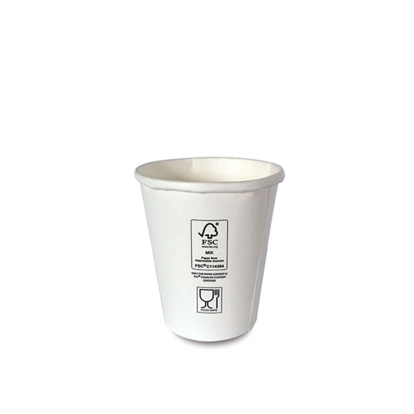 Duflex Standard Single Wall 8oz Coffee Cup ⌀80mm - White | 1000pc/ctn