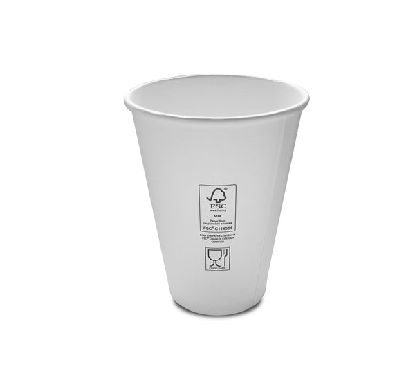 Duflex Single Wall 12oz Coffee Cup ⌀90mm - White | 1000pcs / ctn