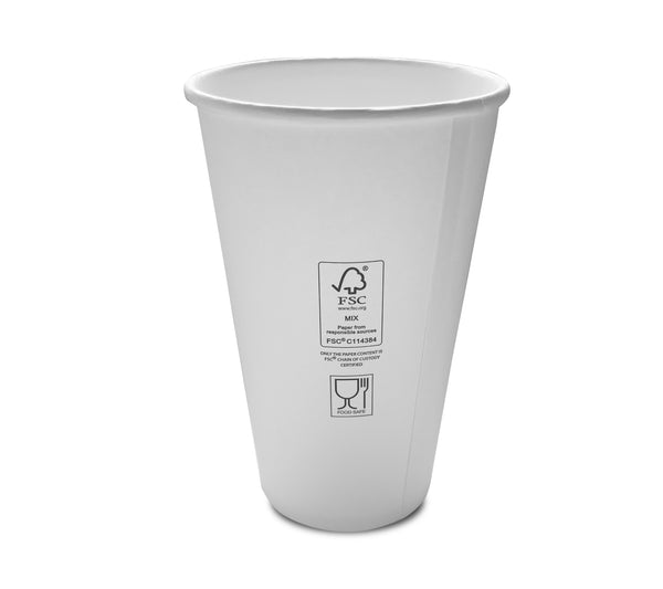 Duflex Single Wall 16oz Coffee Cup ⌀90mm - White | 1000pcs / ctn